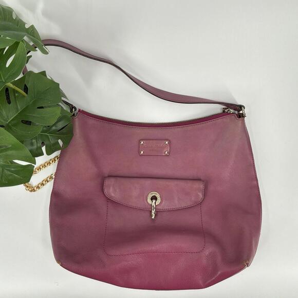 Kate Spade Serena Kent Raspberry Leather Shoulder Bag Medium
